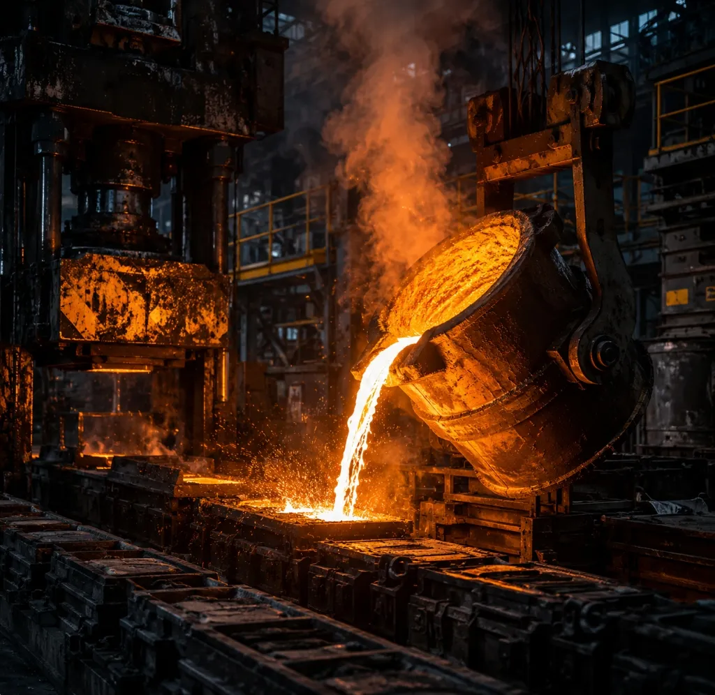 Industrial forge press representing Foundry & Forging