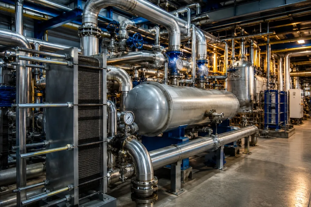 Industrial heat exchanger pipes and thermal processing representing Thermal Solutions